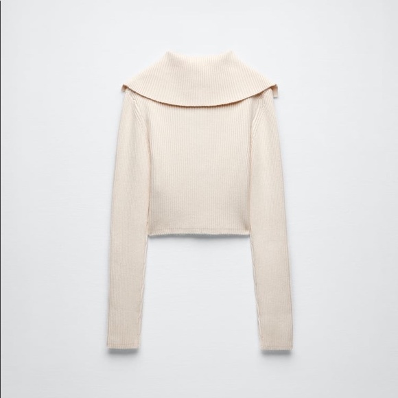 Zara Polo Collar Ribbed Sweater - Picture 15 of 16